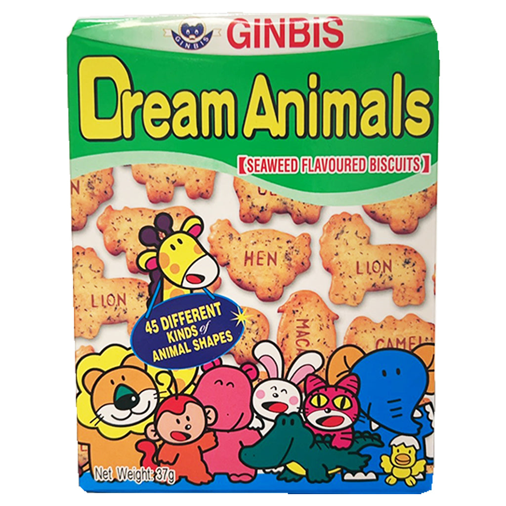 Ginbis Dream Animal Biscuit Seaweed Flavour 37g ~ 愉快动物紫菜味 37g