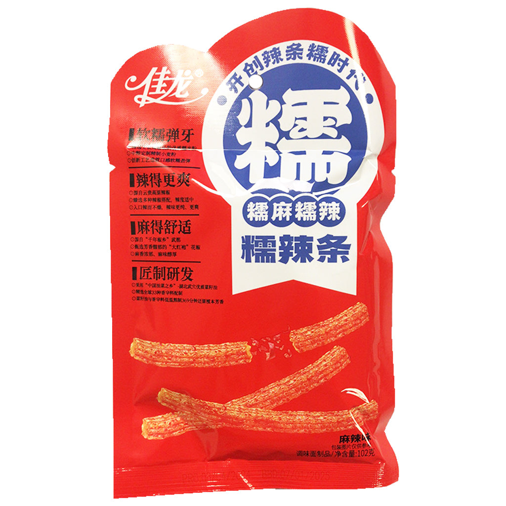 JiaLong Sticky Spicy Strips Hot Spicy 102g ~ 佳龙燸辣條麻辣 102g