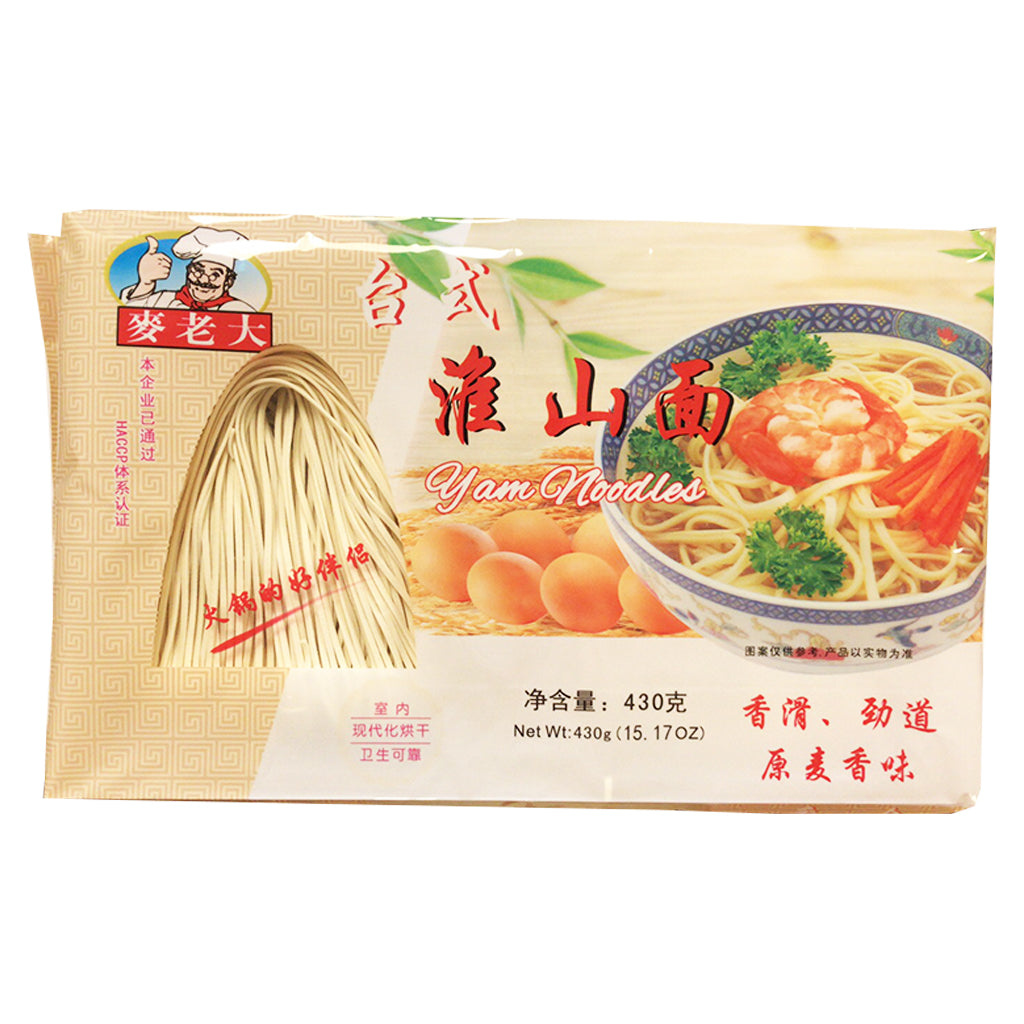 Mai Lao Da Yam Noodle 430g ~ 麥老大台式淮山麵 430g