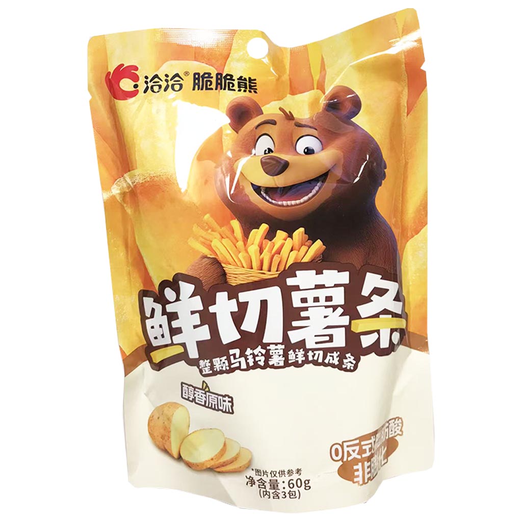 Cha Cha  Potato Stripe Original 60g ~ 洽洽脆脆熊薯條原味 60g
