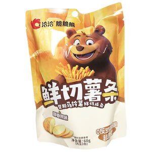 Cha Cha  Potato Stripe Original 60g ~ 洽洽脆脆熊薯條原味 60g