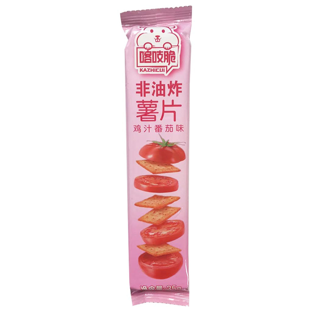 Cha Cha Potato Chips Chicken Tomato 35g ~ 洽洽喀吱脆薯片雞汁番茄 35g