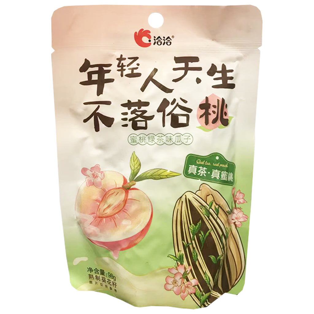 Chacheer Sunflower Seeds Peach Green Tea 98g ~ 洽洽瓜子蜜桃绿茶味 98g