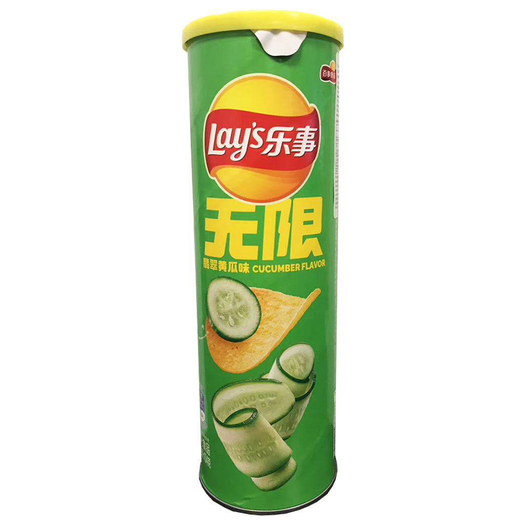 Lays Potato Chips Cucumber Flavour 104g ~ 乐事薯片无限翡翠黄瓜味 104g