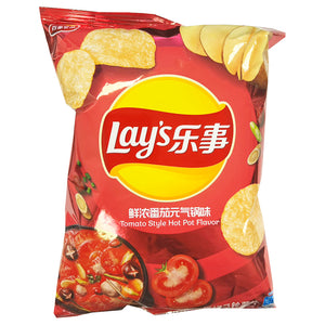 Lays Crisps Tomato Style Hot Pot Flavour 70g ~ 乐事鲜浓番茄元气锅薯片 70g