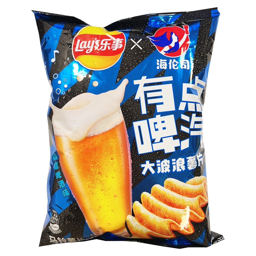 Lays Big Wave Potato Chips Beer Flavour 60g ~ 樂事有點啤氣大波浪薯片 60g