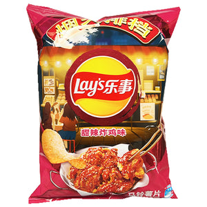 Lays Potato Chips Sweet Spicy Chicken 70g ~ 乐事薯片甜辣炸雞味 70g