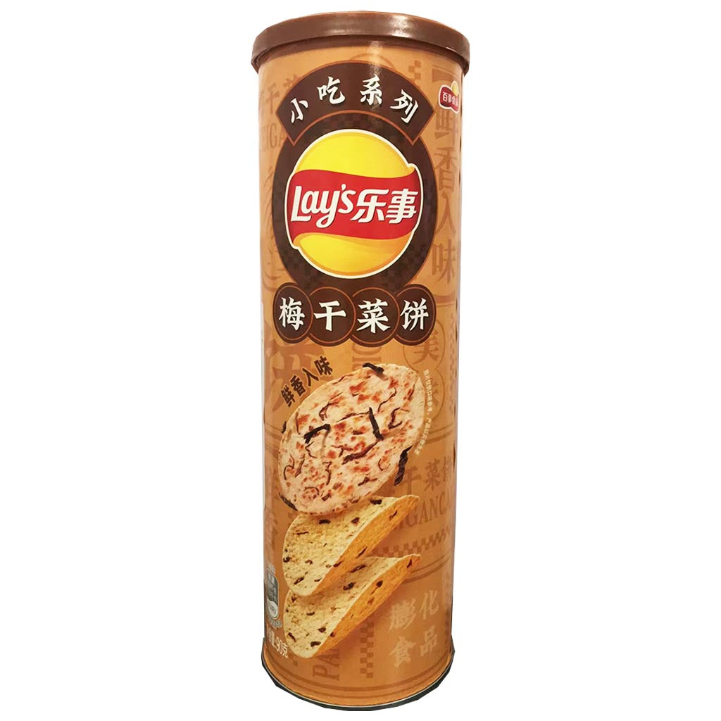 Lays Preserved Vegetable Pancake Chips 90g ~ 乐事小吃系列梅干莱饼 90g