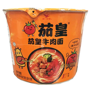 Unif Tomato King Noodle Beef Bowl 128g ~ 统一茄皇牛肉面碗装 128g