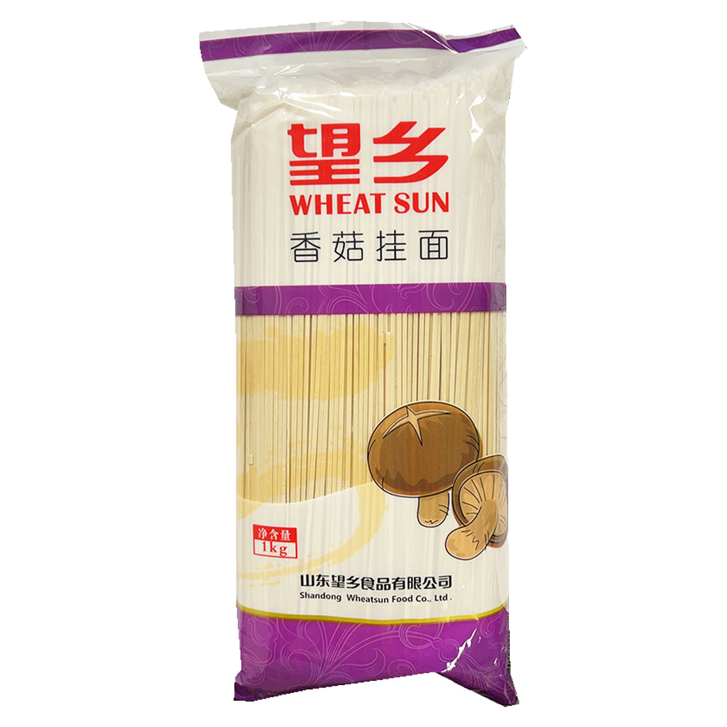 Wheatsun Mushroom Noodle 1kg ~ 望鄉香菇掛麵 1kg