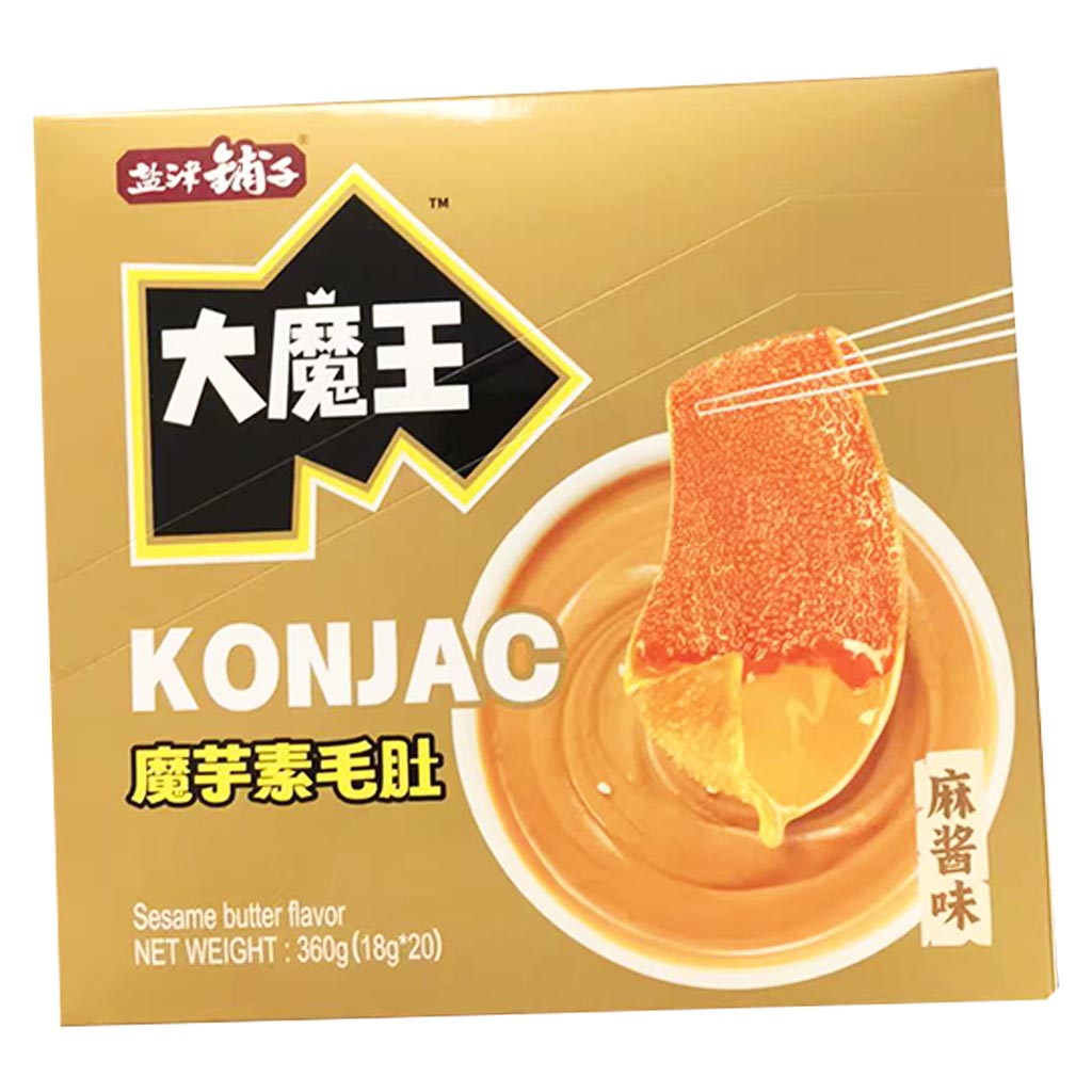 Mowon Konjac Snack Sesame Paste Multi 360g ~ 大魔王魔芋素毛肚盒裝 360g