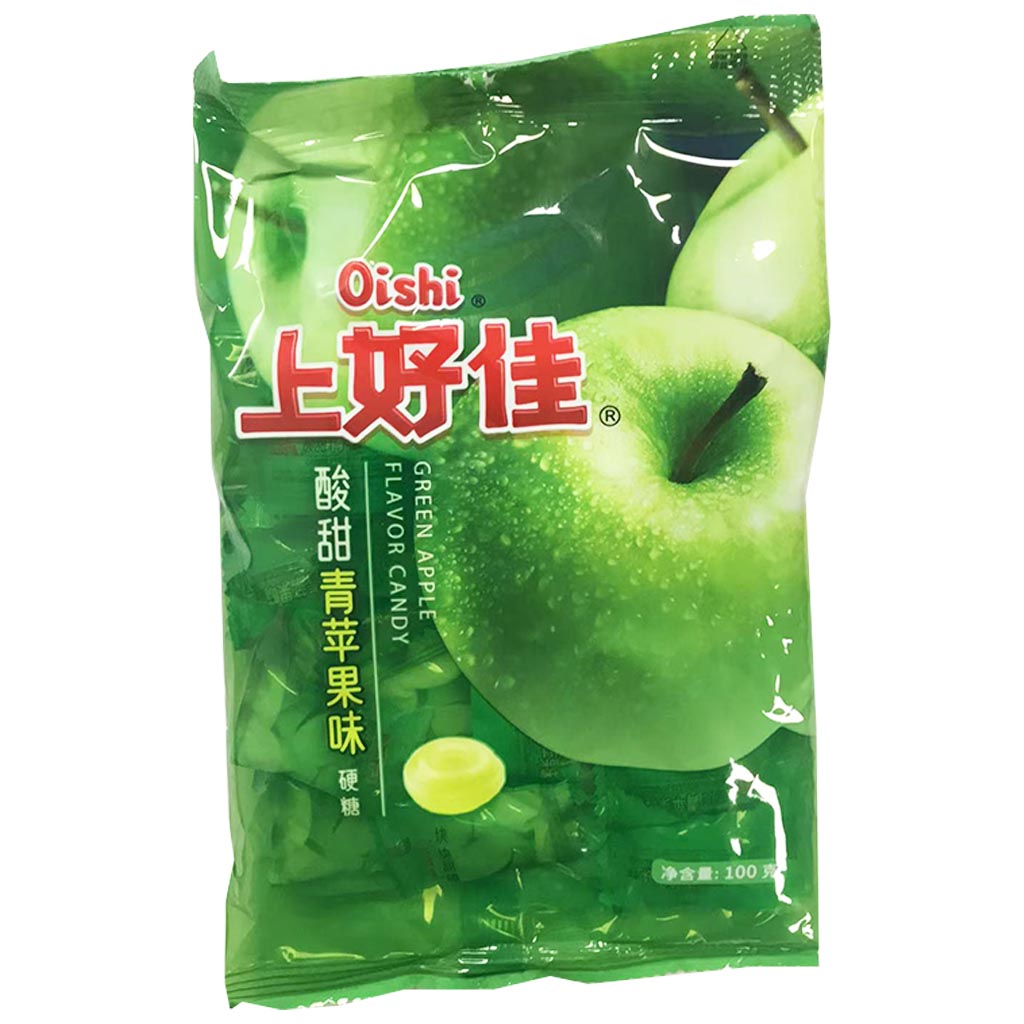 Oishi Green Apple Candy 100g ~ 上好佳硬糖青蘋果 100g