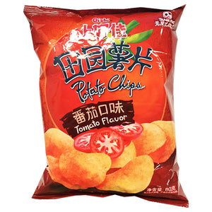 Oishi Potato Chips Tomato Flavour 80g ~ 上好佳田园薯片番茄口味 80g