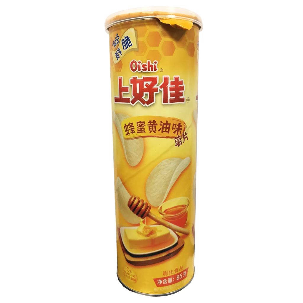 Oishi Potato Chips Honey & Butter 85g ~ 上好佳罐薯片蜂蜜黄油 85g