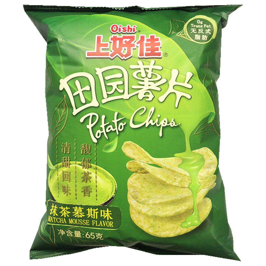 Oishi Kraken Potato Chips Matcha Mousse 65g ~ 上好佳田园 薯片抹茶慕斯味 65g