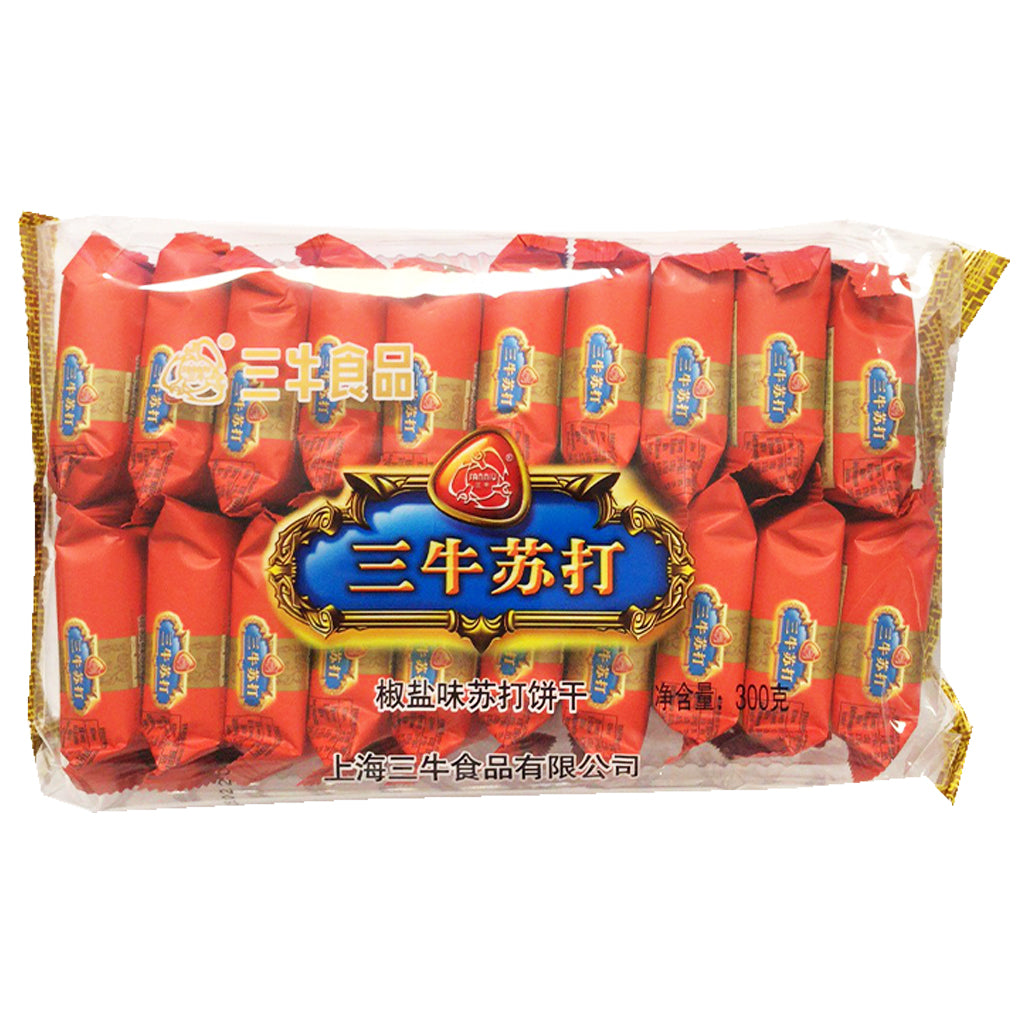 San Niu Cookies Salt & Pepper 300g ~ 三牛椒鹽蘇打饼乾 300g