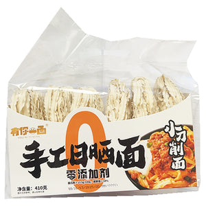 YouNiYiMian Dried Sliced Noodles 410g ~ 有你一面 小刀削手工日晒面 410g