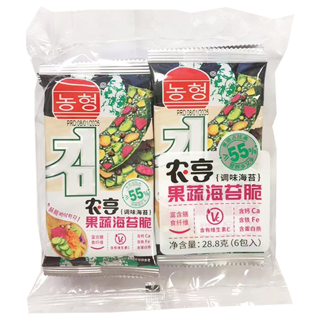 NongHeng Fruit Vegetable Seaweed Crisp 28.8g ~ 農亨果蔬果海苔脆 28.8g