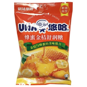 UHA Honey Kumquat Drops 103g ~ 悠哈牌蜂蜜金桔舒润糖 103g