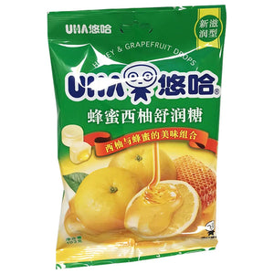 UHA Honey Grapefruit Drops 103g ~ 悠哈牌蜂蜜西柚舒润糖 103g