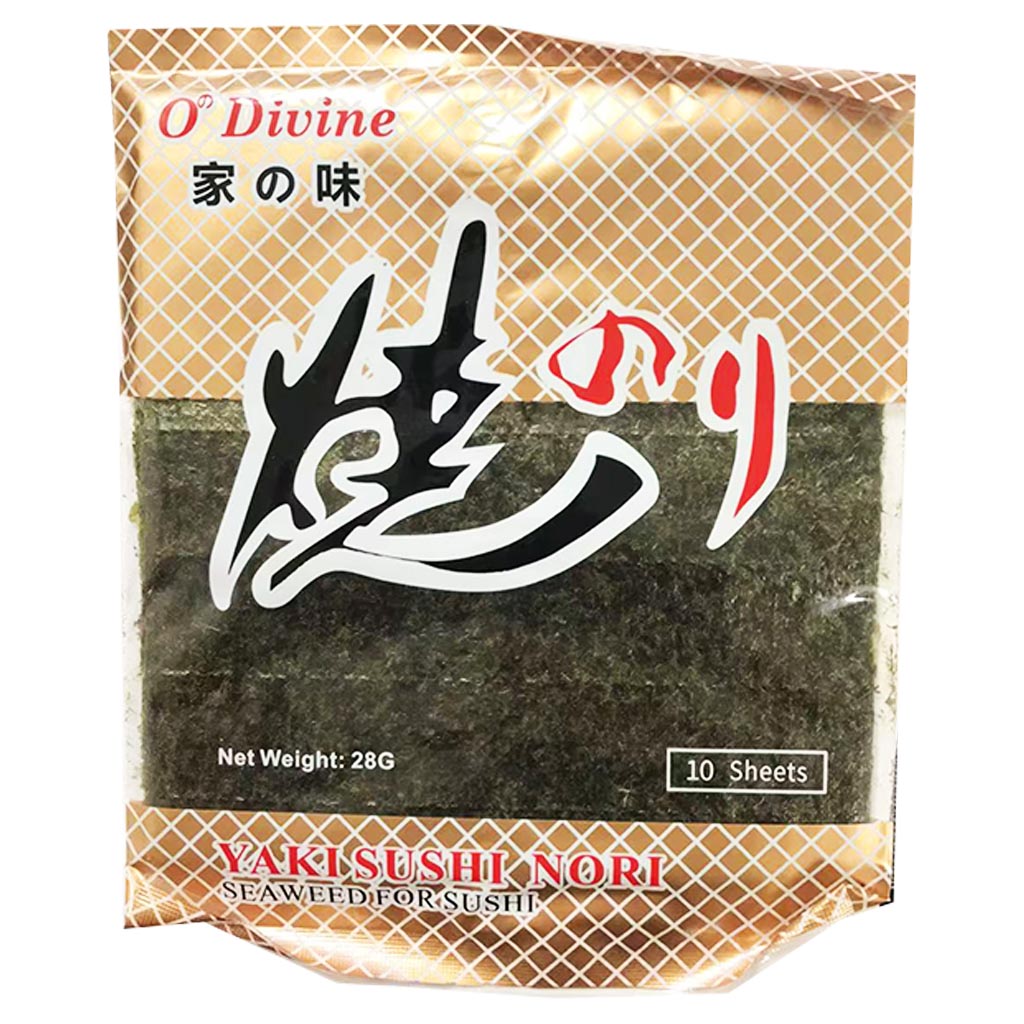 O Divine Sushi Nori 10pcs 28g ~ 家之味寿司紫菜 28g