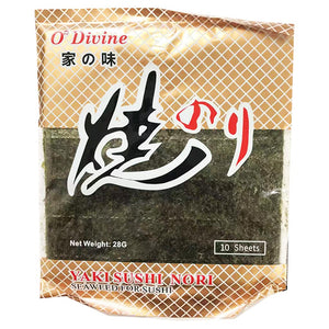O Divine Sushi Nori 10pcs 28g ~ 家之味寿司紫菜 28g