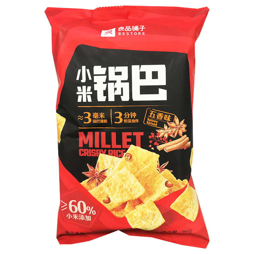 Bestore Millet Crisps Five Spice Flavour 90g ~ 良品铺子 小米锅巴 五香味 90g