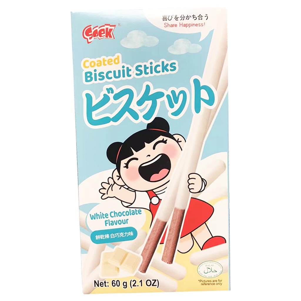 Soek Biscuit Sticks White Chocolate 60g ~ Soek餅乾棒白巧克力味 60g