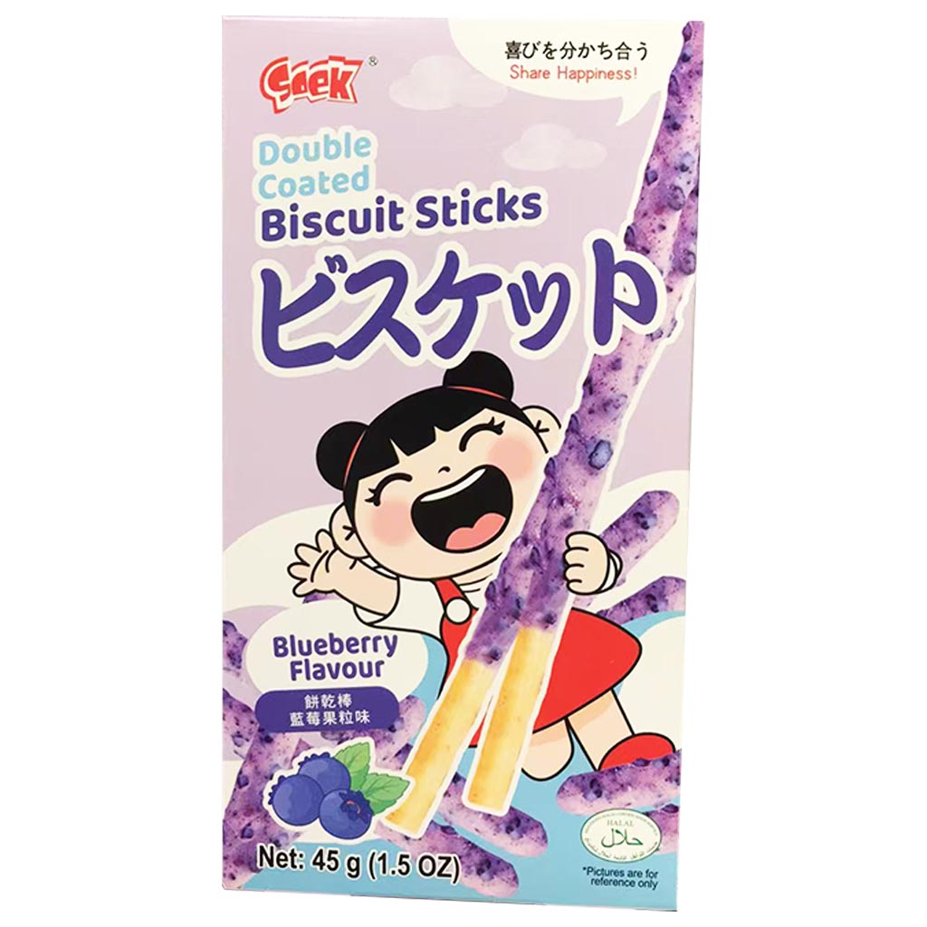 Soek Biscuit Stick Blueberry Pieces 45g ~ Soek饼干棒蓝莓果粒味 45g