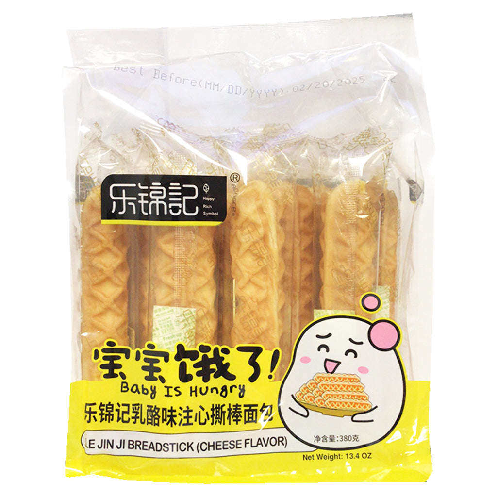 HappyRichSymbol Bread Stick Cheese 380g ~ 樂錦记乳酪注心撕棒面包 380g