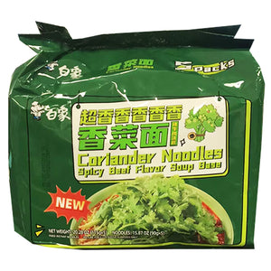 Bai Xiang Coriander Spicy Beef Noodle 575g ~ 白象 香菜面 辣牛肉汤 575g