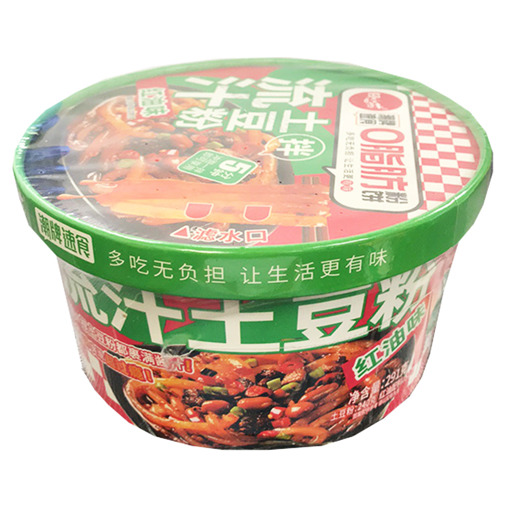 Tian Xiao Hua Potato Noodle Red Oil 291g ~ 田小花流汁土豆粉紅油味 291g