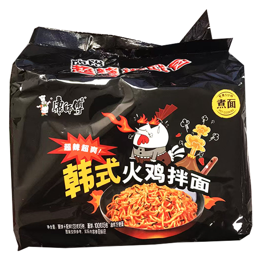 Master Kong Korean Hot Chicken Multipack 133g ~ 康师傅经典 韩国火鸡面 5连包 133g