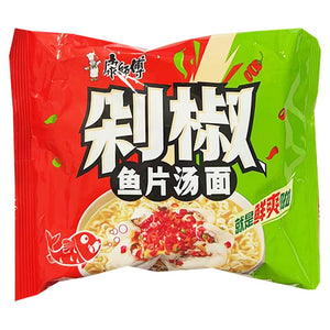 Master Kong Noodle Chilli Fish Fillets 105g ~ 康师傅经典单包剁椒鱼片湯麵 105g