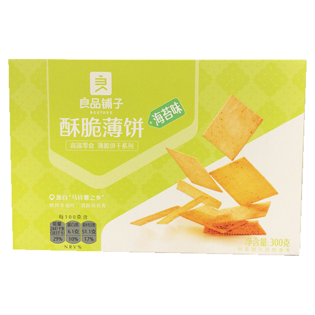 Bestore Crispy Crackers Seaweed flavour 300g ~ 良品铺子 酥脆薄饼海苔味 300g