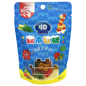 Amos 4D Block Mixed Fruit Gum Candy 72g ~ 阿麥斯積木果汁軟糖 72g