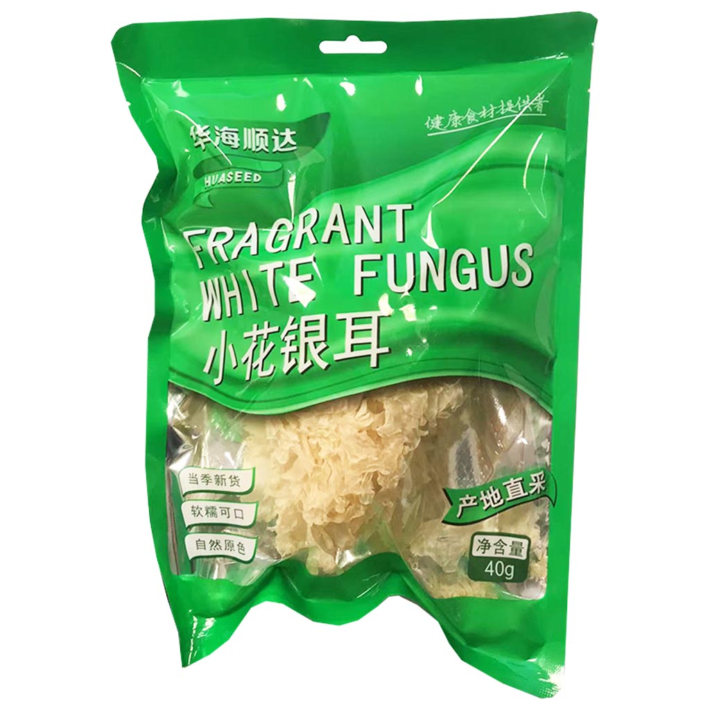 HuaSeed Fragrant White Fungus 40g ~ 华海顺达小花银耳 40g
