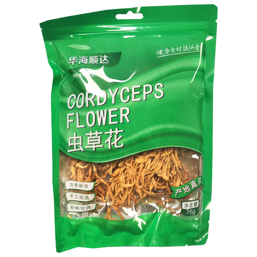 HuaSeed Cordyceps Flower 75g ~ 华海顺达虫草花 75g