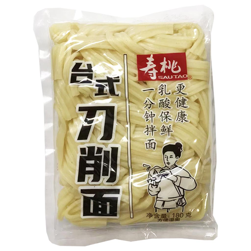 Sau Tao Taiwanese Style Sliced Noodles 180g ~ 寿桃台式刀削面 180g