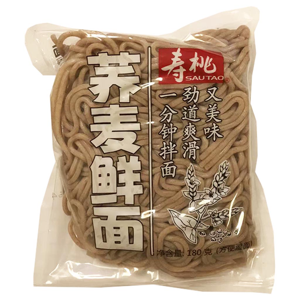 Sau Tao Soba Noodle 180g ~ 寿桃荞麦鲜面 180g