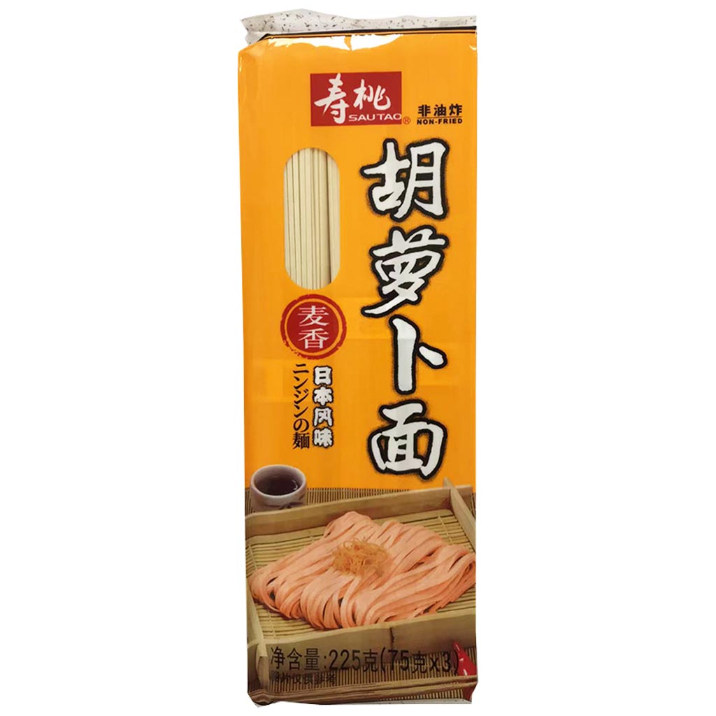 Sau Tao Carrot Noodle 225g ~ 寿桃胡萝卜面 225g