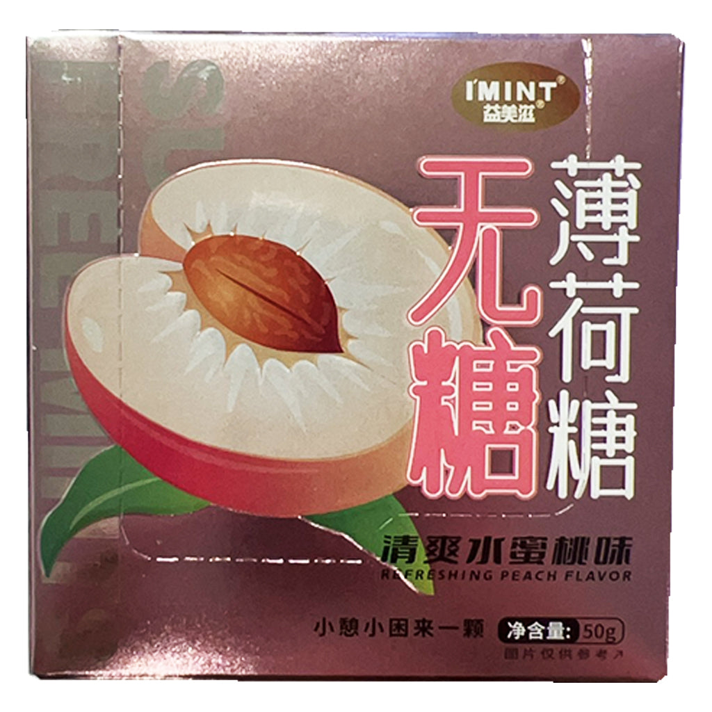 I Mint Sugar Free Candy Refreshing Peach 50g ~ 益美滋無糖薄荷糖清爽水蜜桃味 50g
