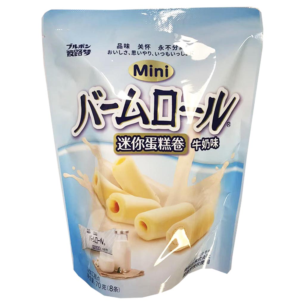 Bourbon Mini Cake Roll Milk 70g ~ 波路梦迷你蛋糕卷牛奶味 70g