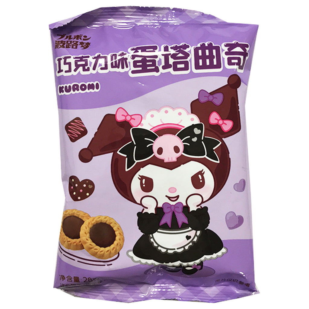 Bourbon Kuromi Chocolate Cookies 28g ~ 波路梦Kuromi巧克力味蛋塔曲