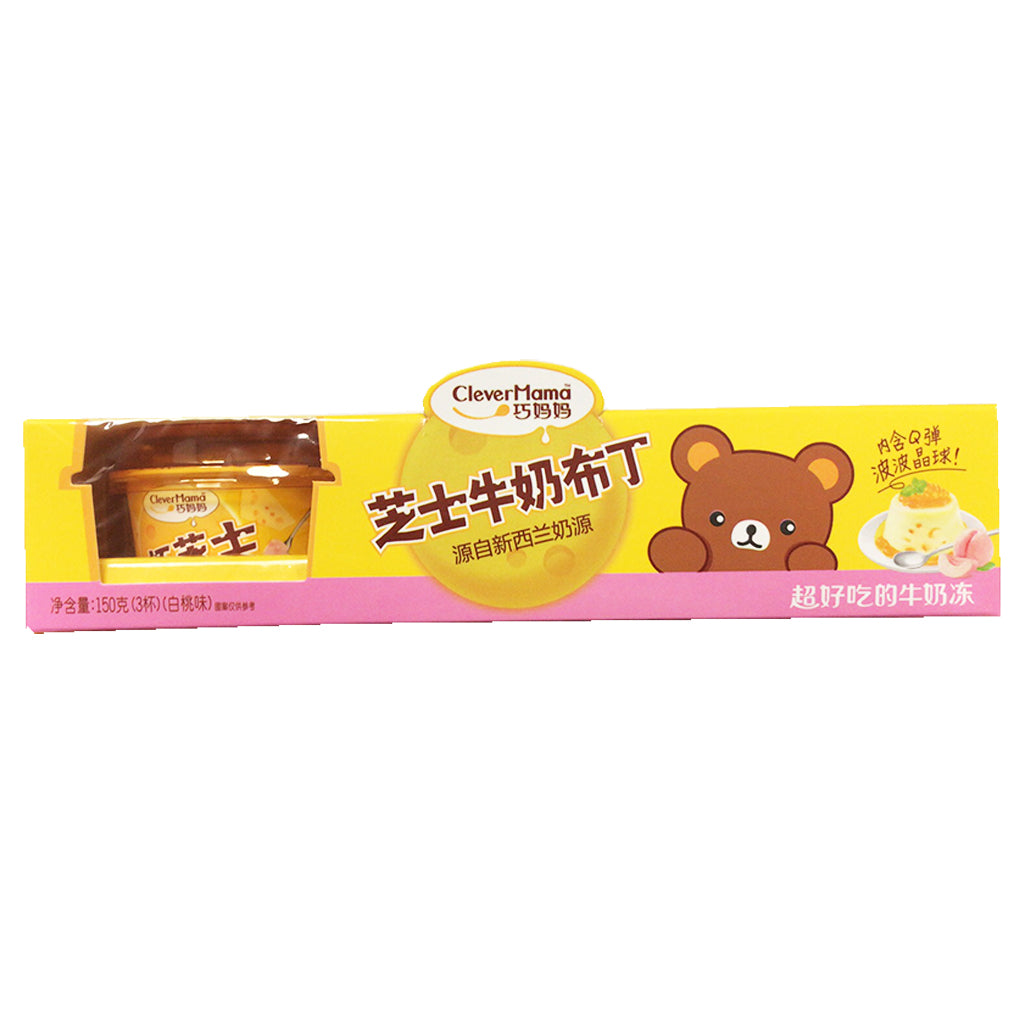 CleverMaMa Bubble Cheese Peach Pudding 150g ~ 巧妈妈芝士牛奶布丁白桃 150g