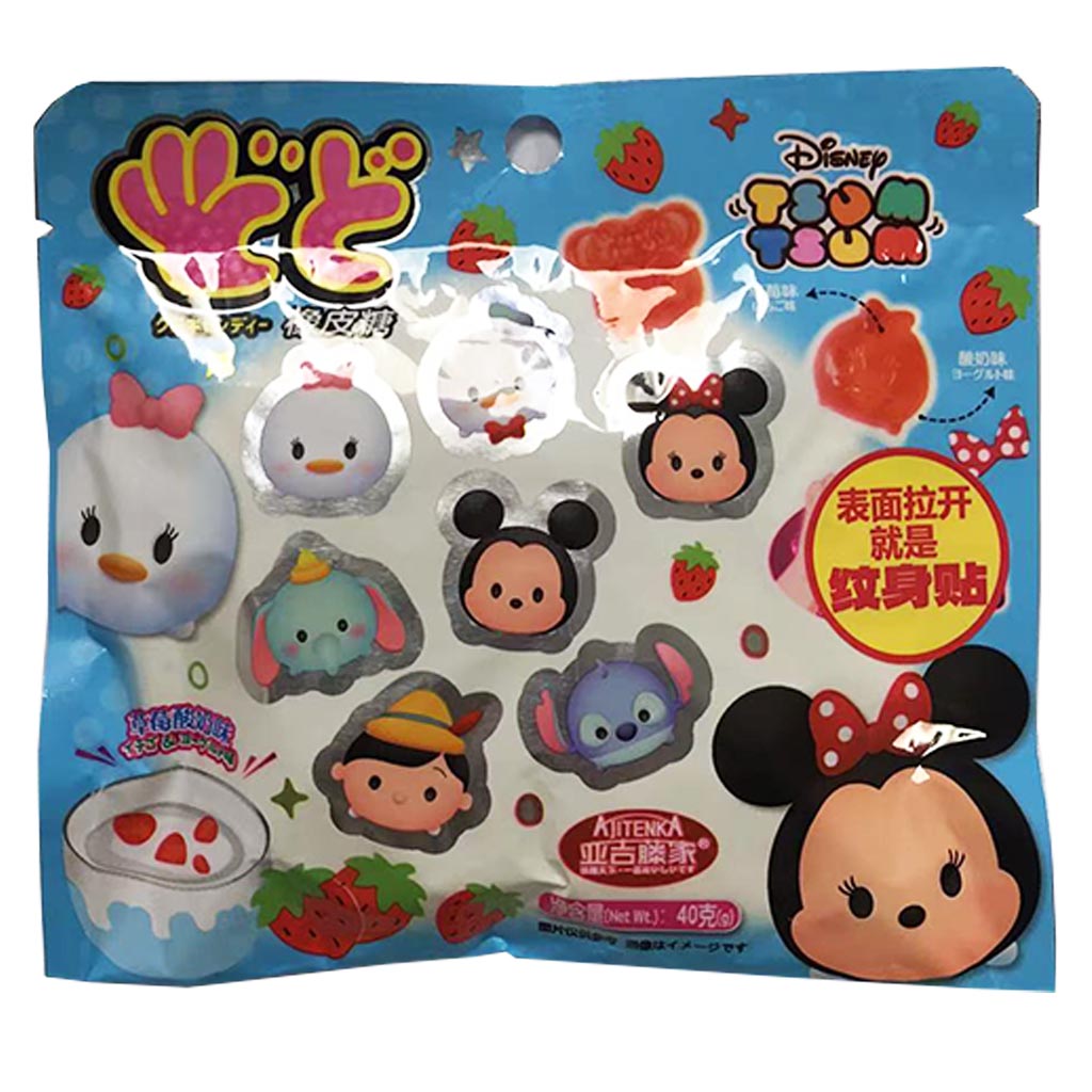 Ajitenka Disney Gummy Strawberry Yogurt 40g ~ 亚吉藤家迪士尼橡皮糖草莓酸奶味 40g