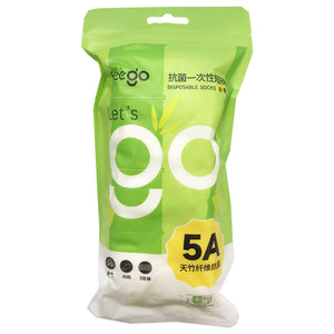 Freego Disposable Socks 5pair White ~ 5双竹纤维抗菌一次性白色短袜