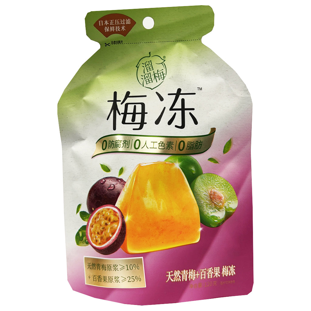 Lium Green Plum and Passionfruit Jelly 120g ~ 溜溜梅 梅冻 天然青梅百香果味 120g