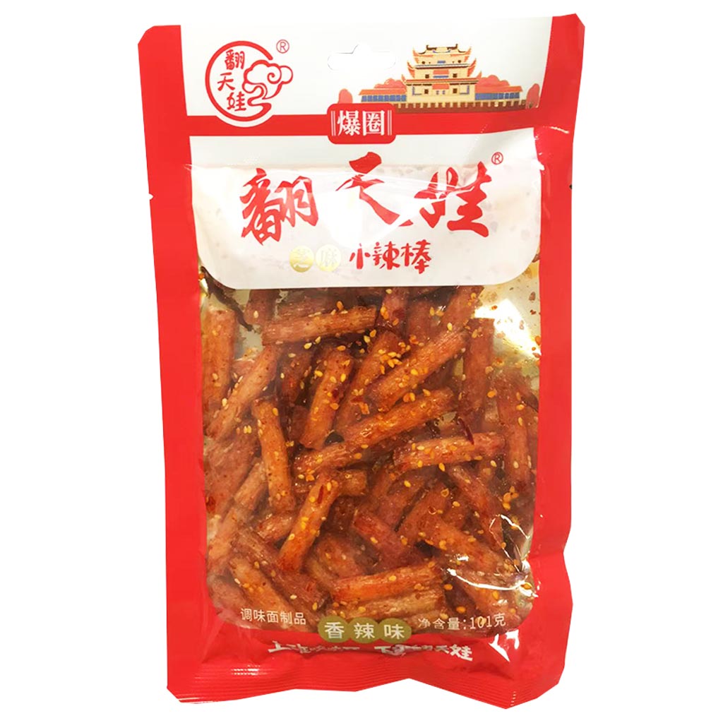 Fan Tian Wa Sesame Gluten Stick 101g ~ 翻天娃芝麻小辣棒 101g