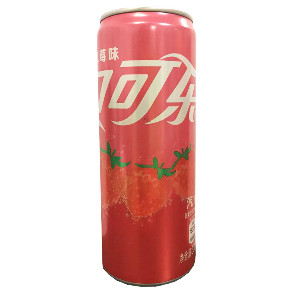 Coca Strawberry Can 330ml ~ 可口可乐草莓味罐装 330ml